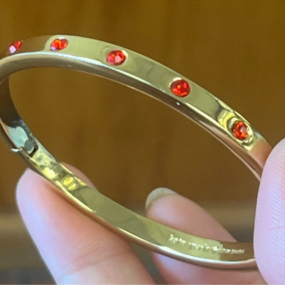 $68 New Kate Spade Set in Stone Polished Hinged Bangle Bracelet
